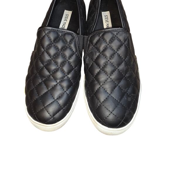 EUC Steve Madden black cross stich, slip on endell sneakers sz 9 - Picture 2 of 10